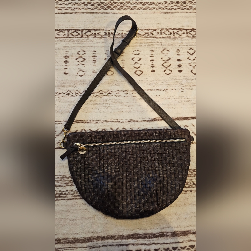Clare V Dark Brown/Chocolate Woven Crossbody Bag Like New